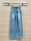 穆Ｍ家-2404 24早春新品印花logo字母牛仔長褲