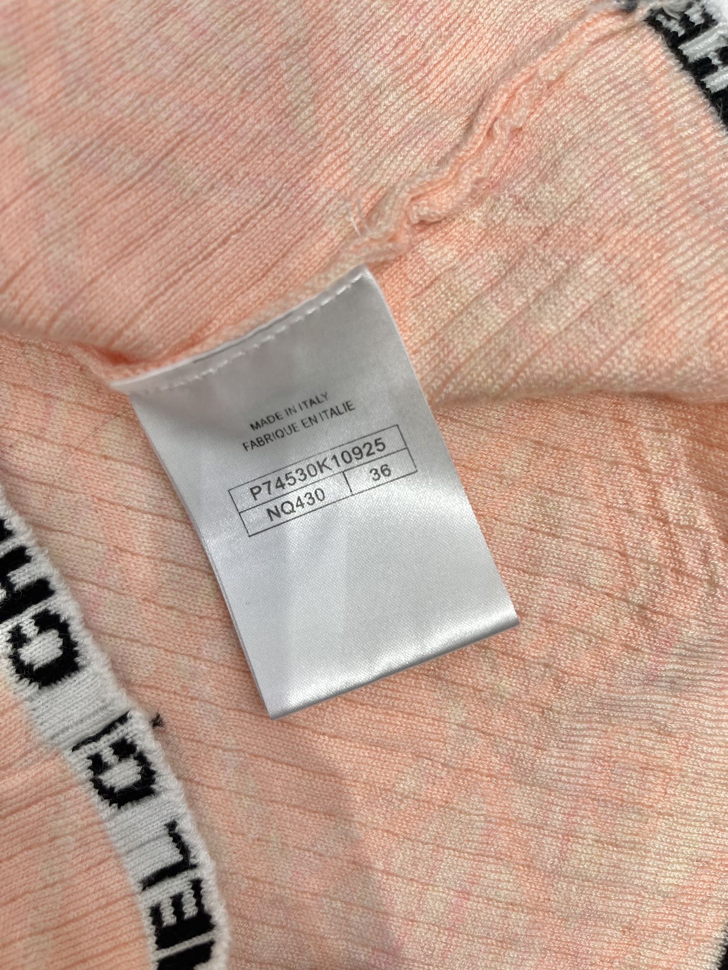 小香家-2403 24新款格紋短袖針織上衣 橘粉色