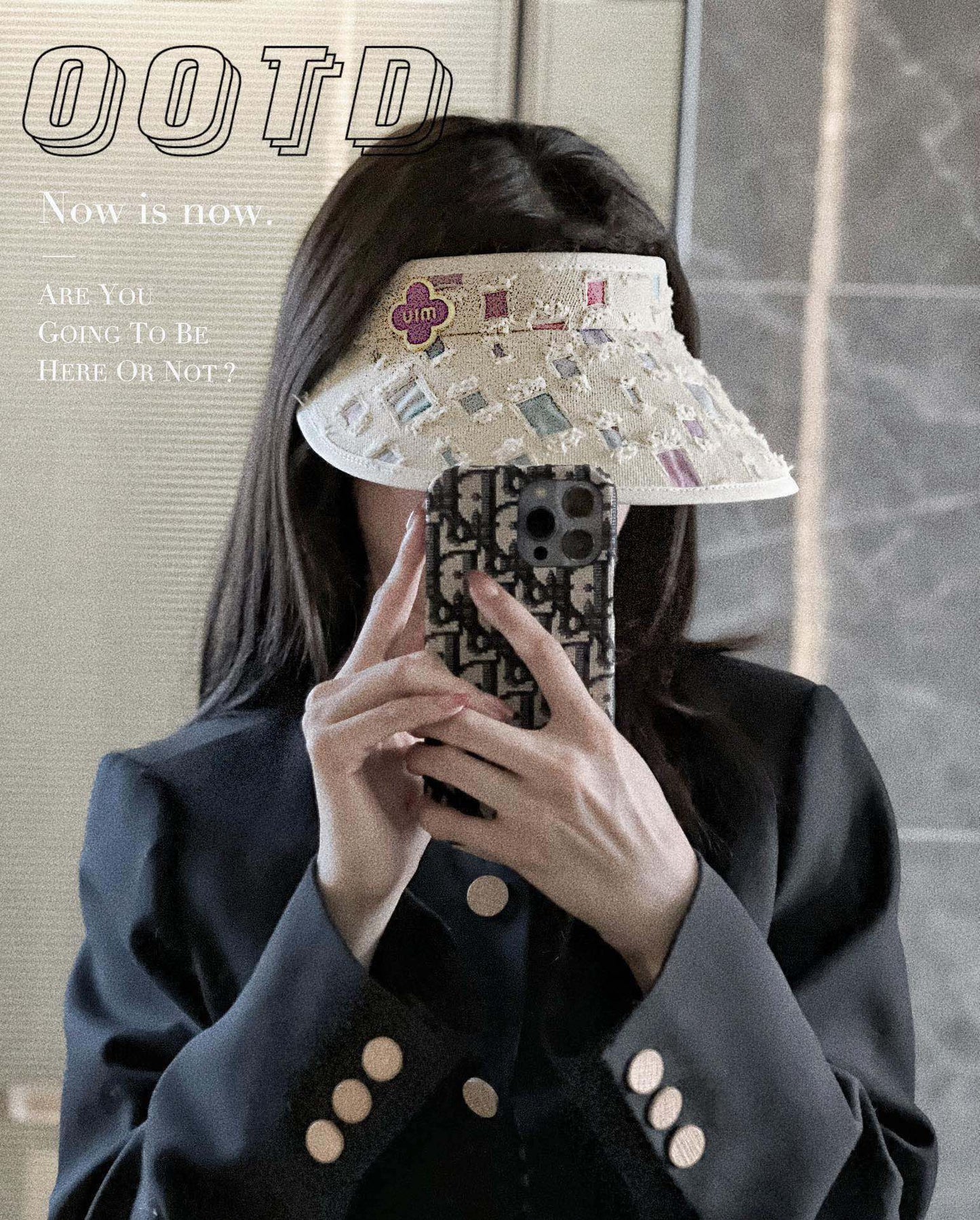 穆M家-2023春夏新款 空頂帽 遮陽帽 白色