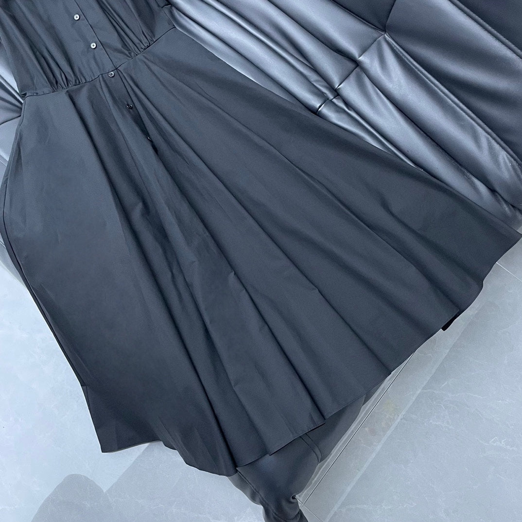 穆M家-2404 24新品上架海軍披肩背心長裙 黑色