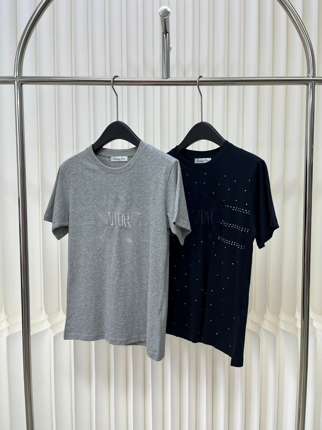 迪D家-2403 重工刺繡燙鑽TEE 藍色