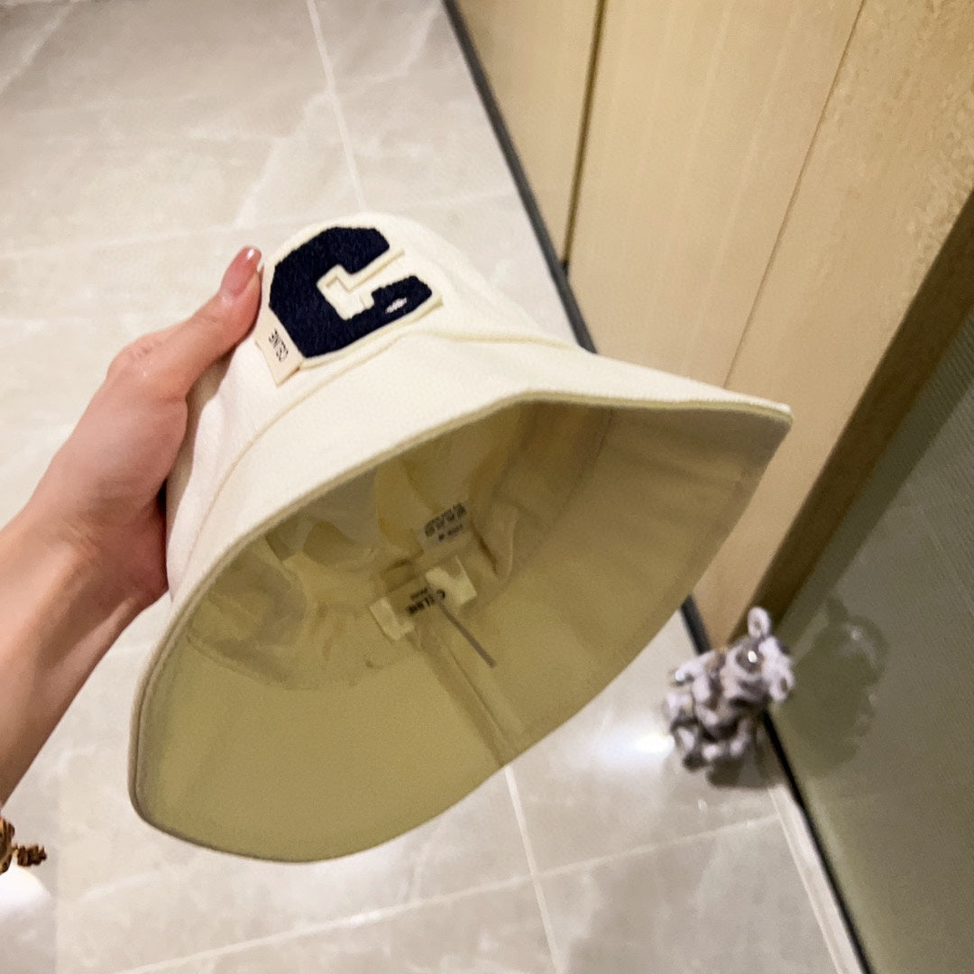 賽C家-2023早秋新款 不規則C字漁夫帽 白色