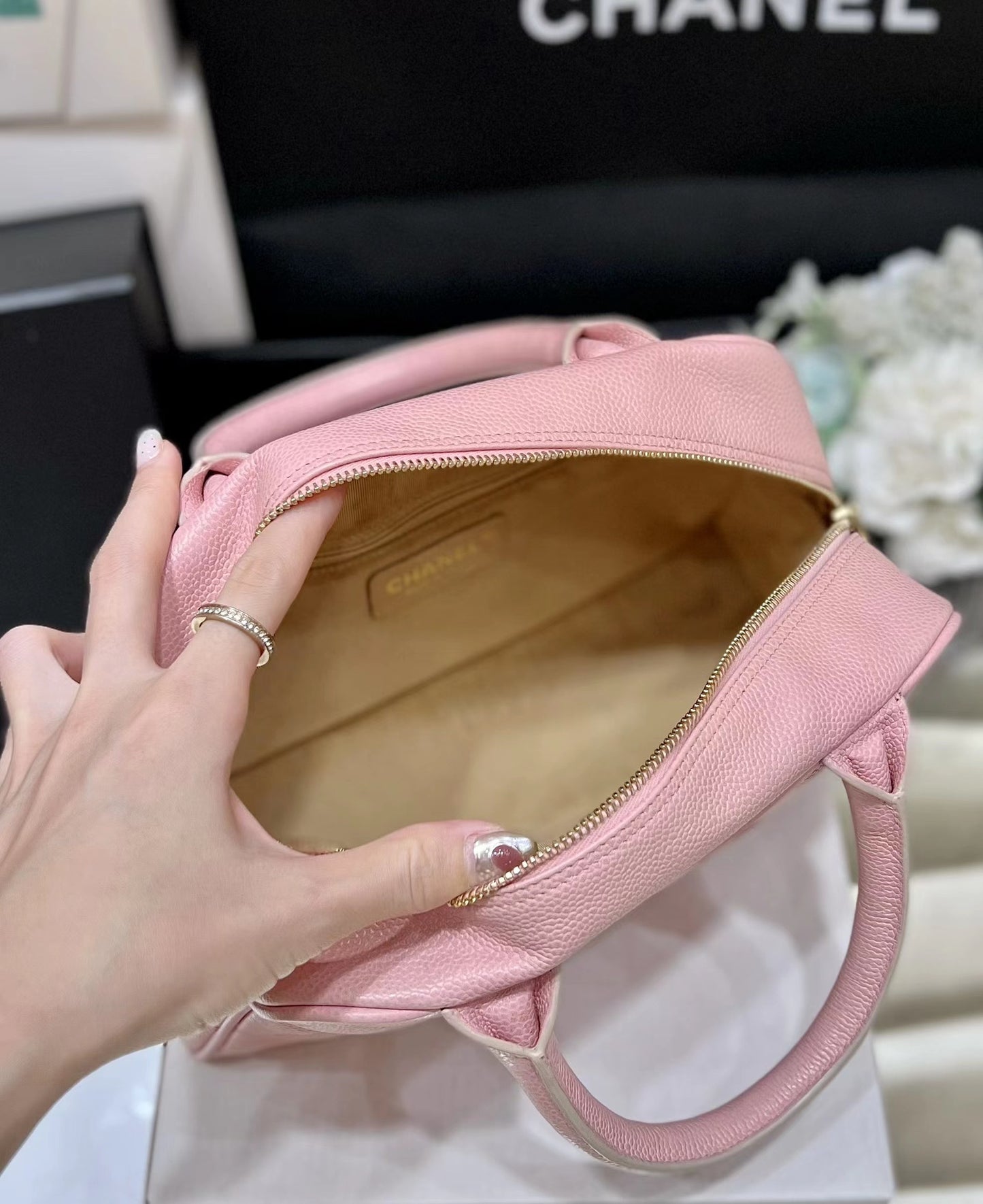 小香家-Chanel Vintage 中古保齡球包 粉色