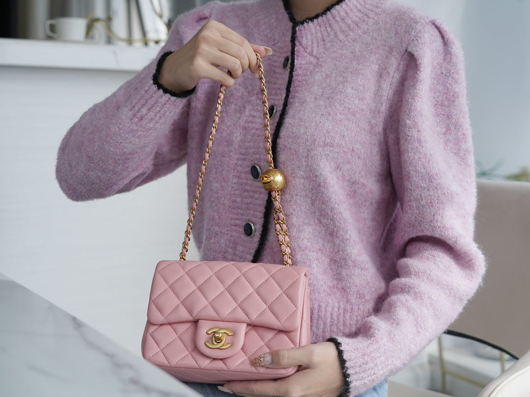 小香家_Chanel 23k 金球方胖子 粉色
