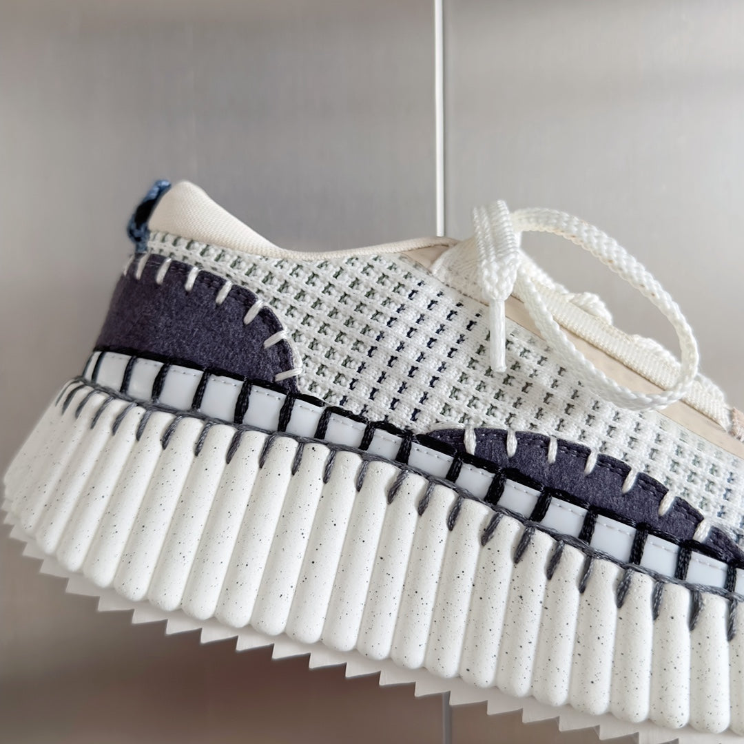 克羅C-Nama sneaker彩虹系列 網面拼色休閒運動鞋 白紫色