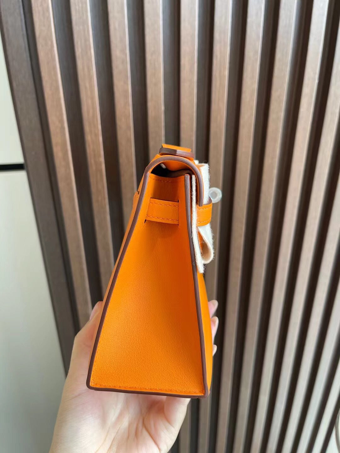小愛款-Mini Kelly 1代 22CM 橙色 銀扣