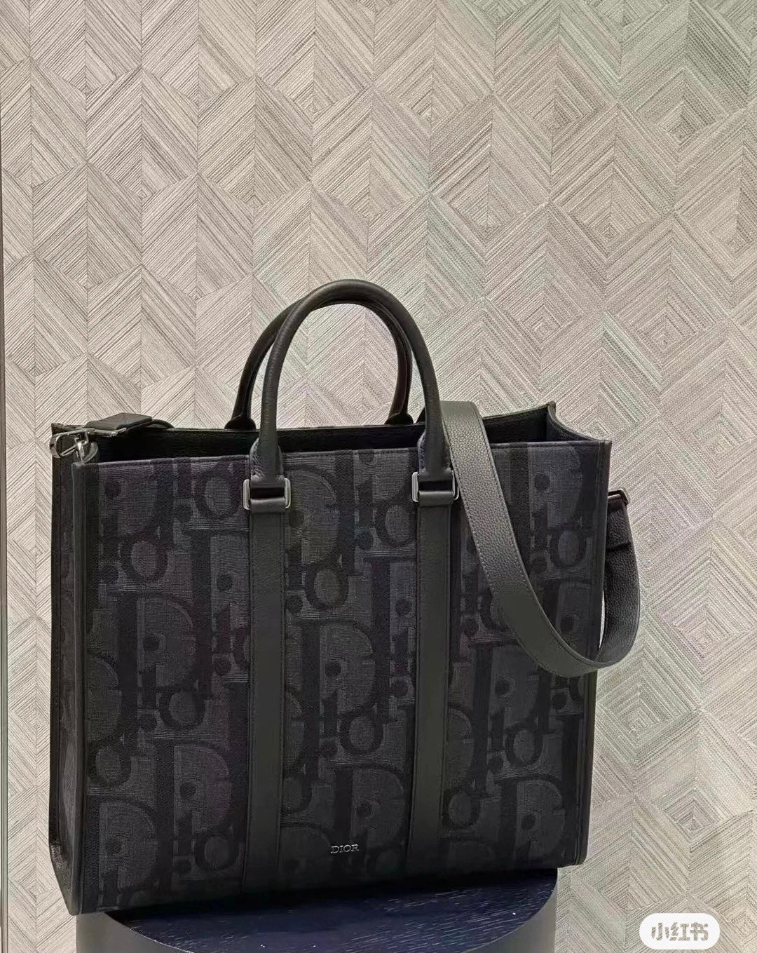 迪D家-Dior Oblique 橫向托特包 男款 黑色