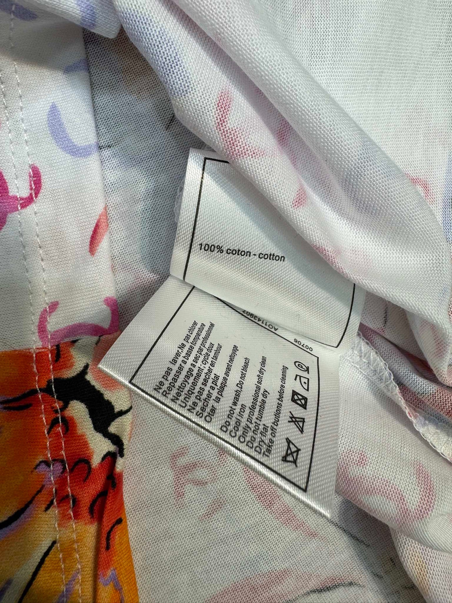 小香風-2403 雙C花卉印花圓領短袖TEE 白色