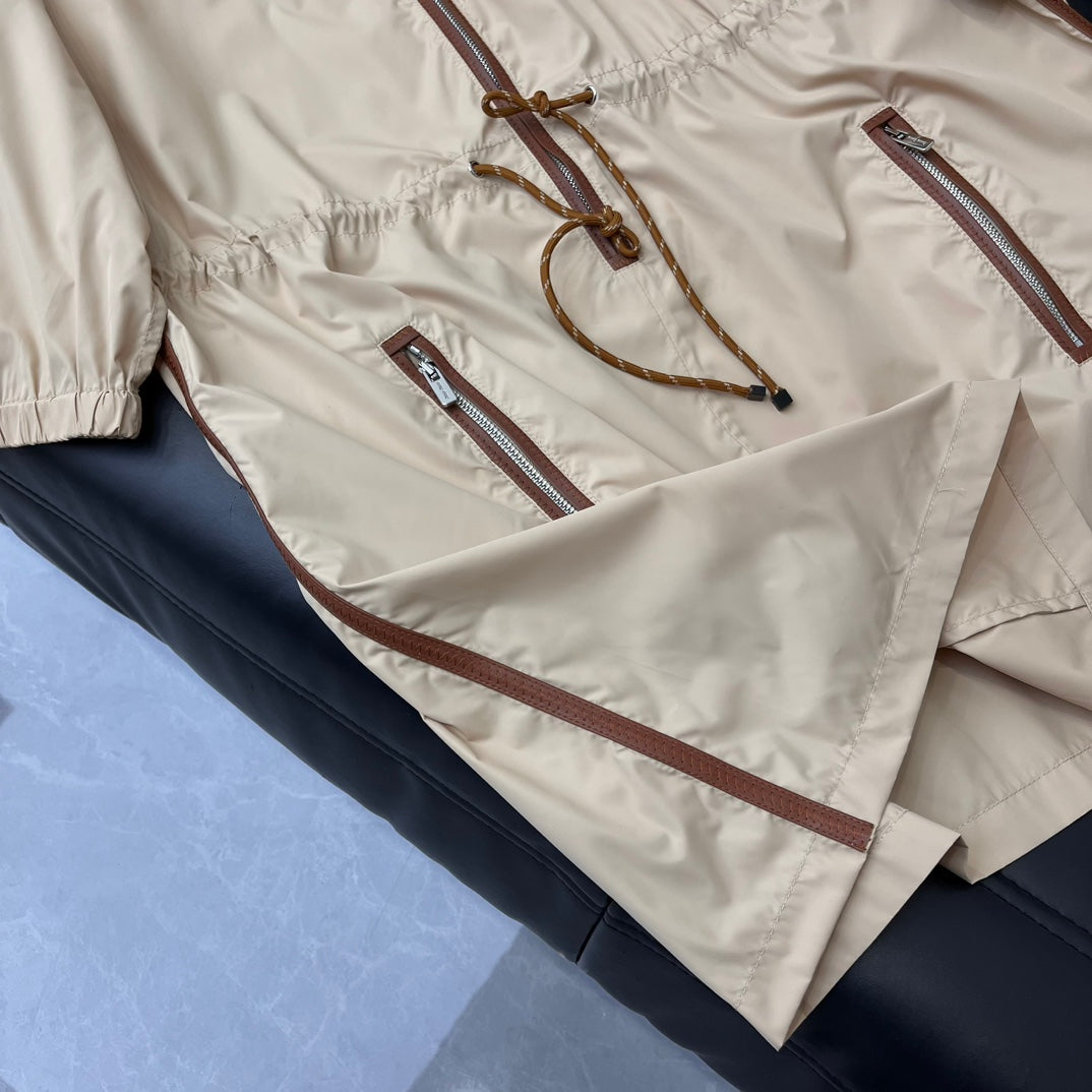 穆M家-2404 24新品上架薄款尼龍拉鍊連身裙 卡其色