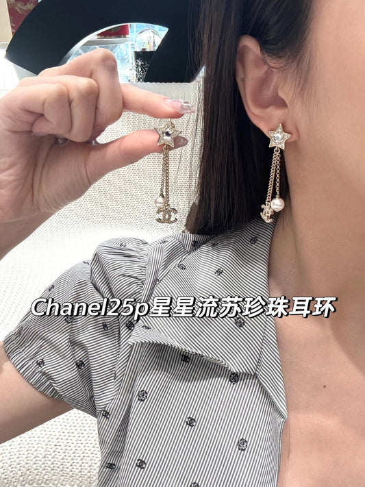 小香家-25P星星流蘇耳環