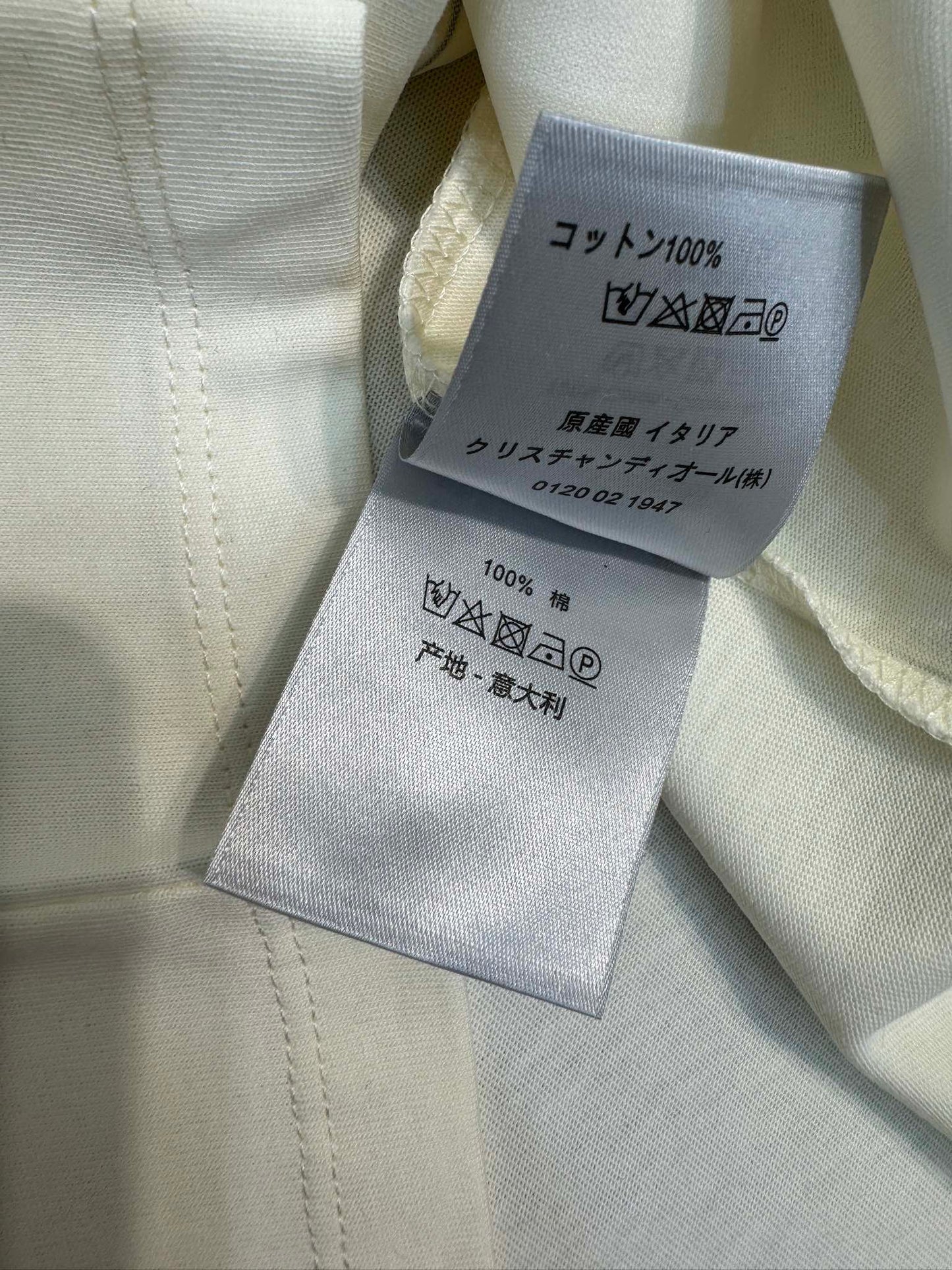 迪D家-2403 24早春最新撞色刺繡高訂百搭TEE 白色