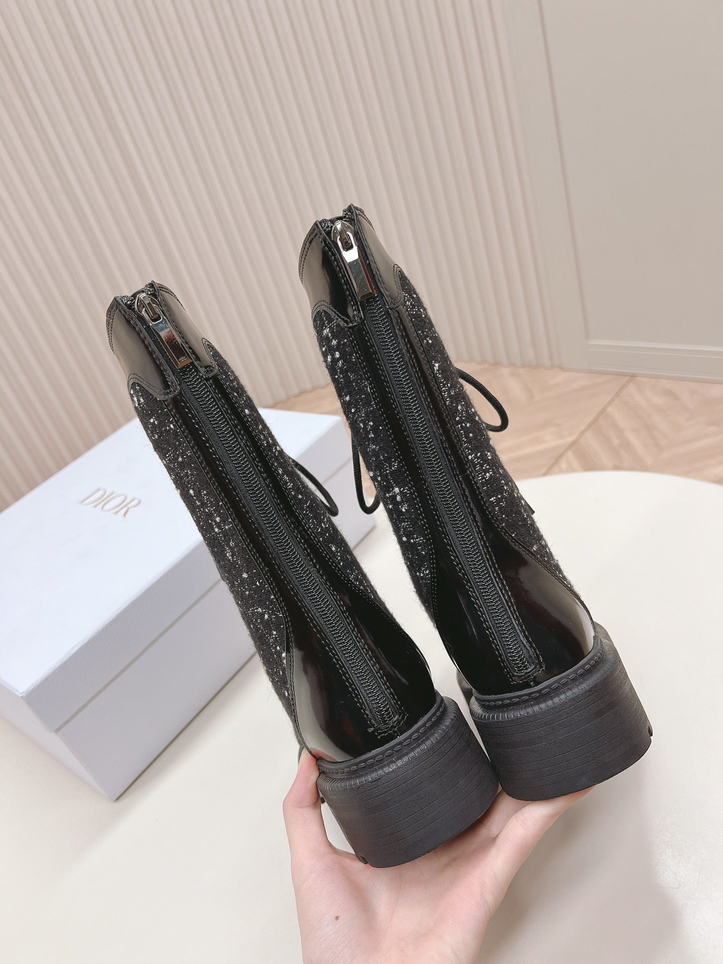 迪D家-2024復古牛皮靴 黑色