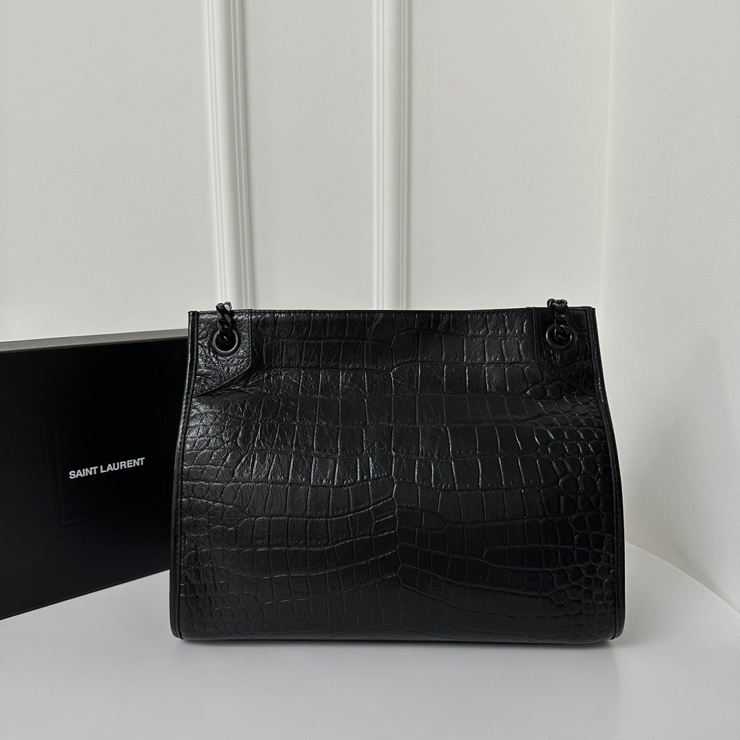 聖Y羅-Niki Shopping Bag 鱷魚紋 黑色