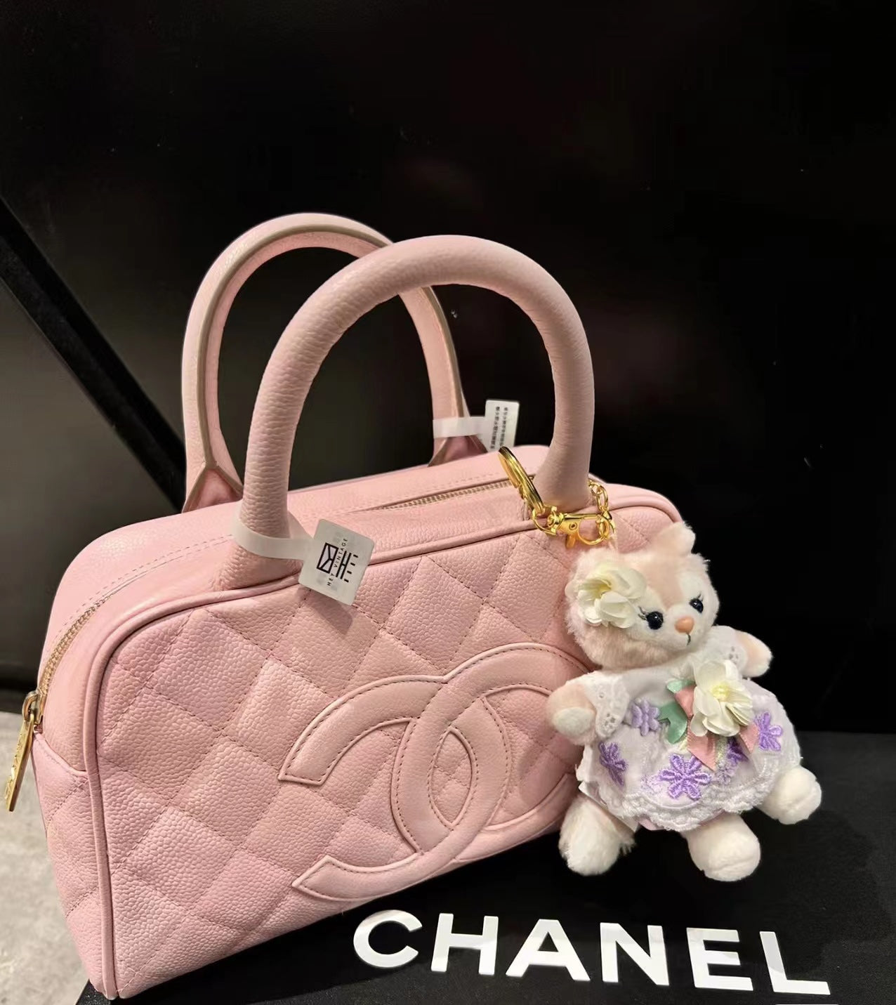 小香家-Chanel Vintage 中古保齡球包 粉色