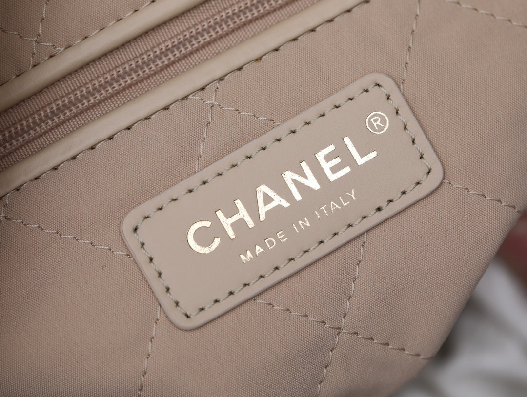 小香家-Chanel 22號手袋 橫版 白金色