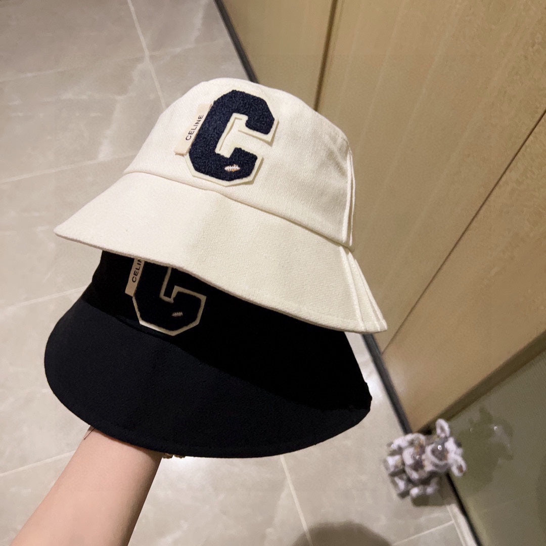 賽C家-2023新款不規則大C字母漁夫帽 黑色