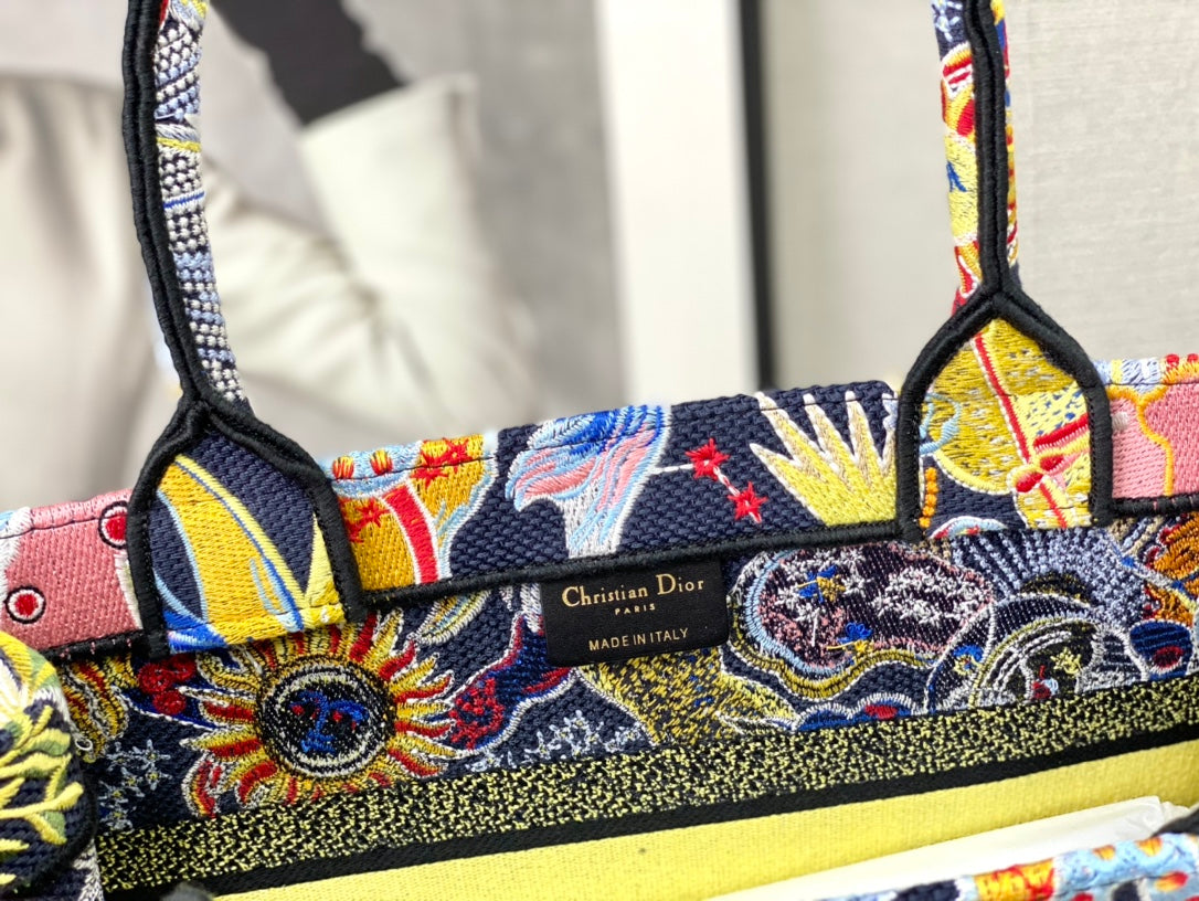 迪D家-BookTote 刺繡手袋 黑星座 37x30x16cm