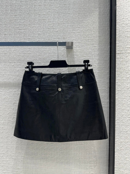 賽C家-2404 24春夏新款 龐克風小羊皮半裙