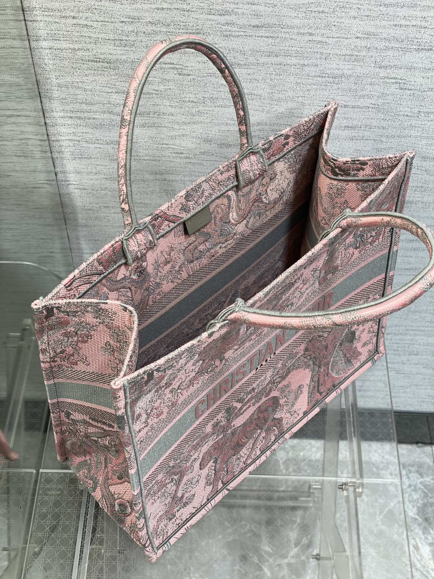 迪D家-Book Tote 2023春夏系列 動物園茹伊灰粉 大號