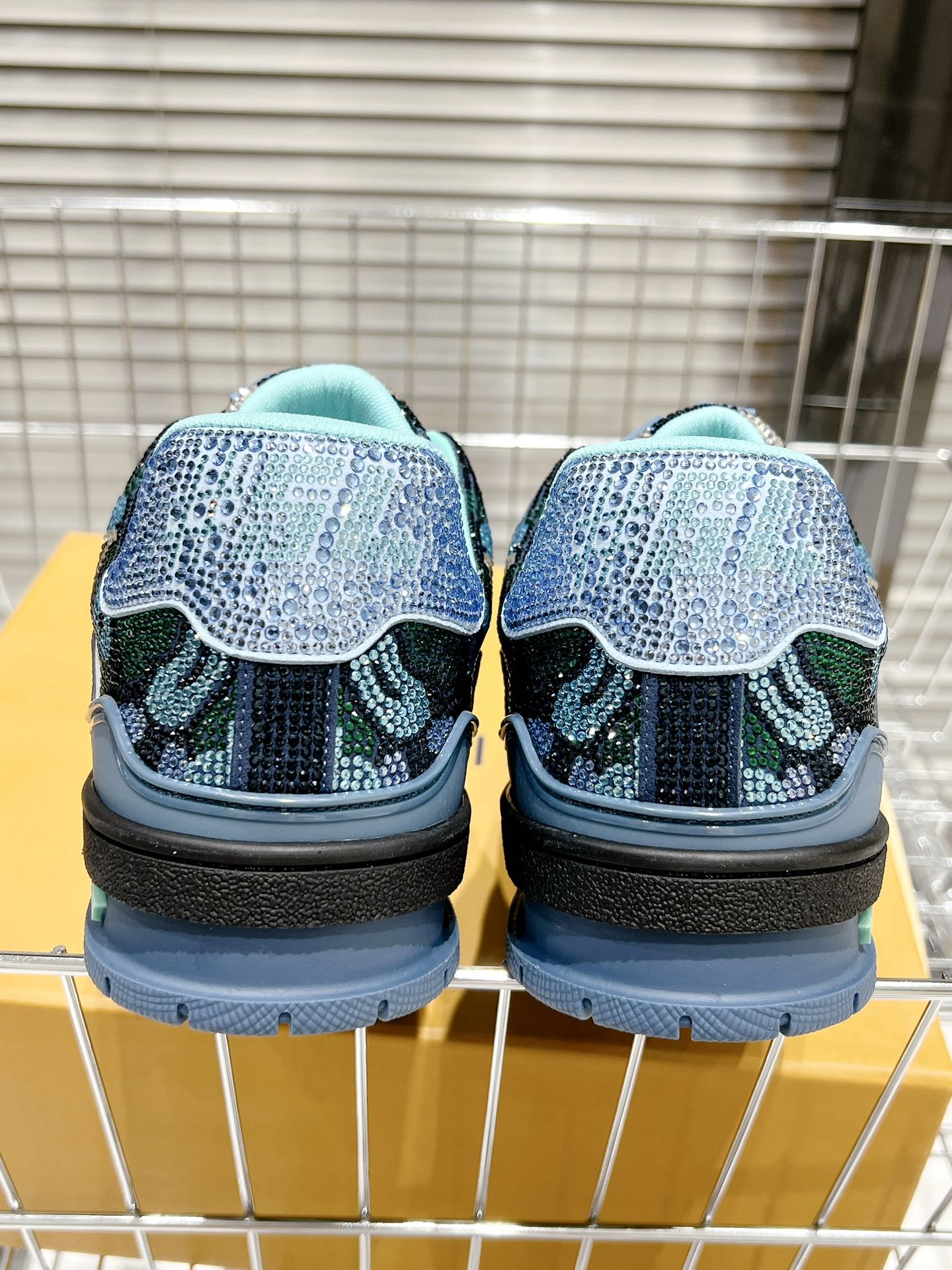路L家-Trainer運動鞋 板鞋 亮面圖案藍色 男女同款
