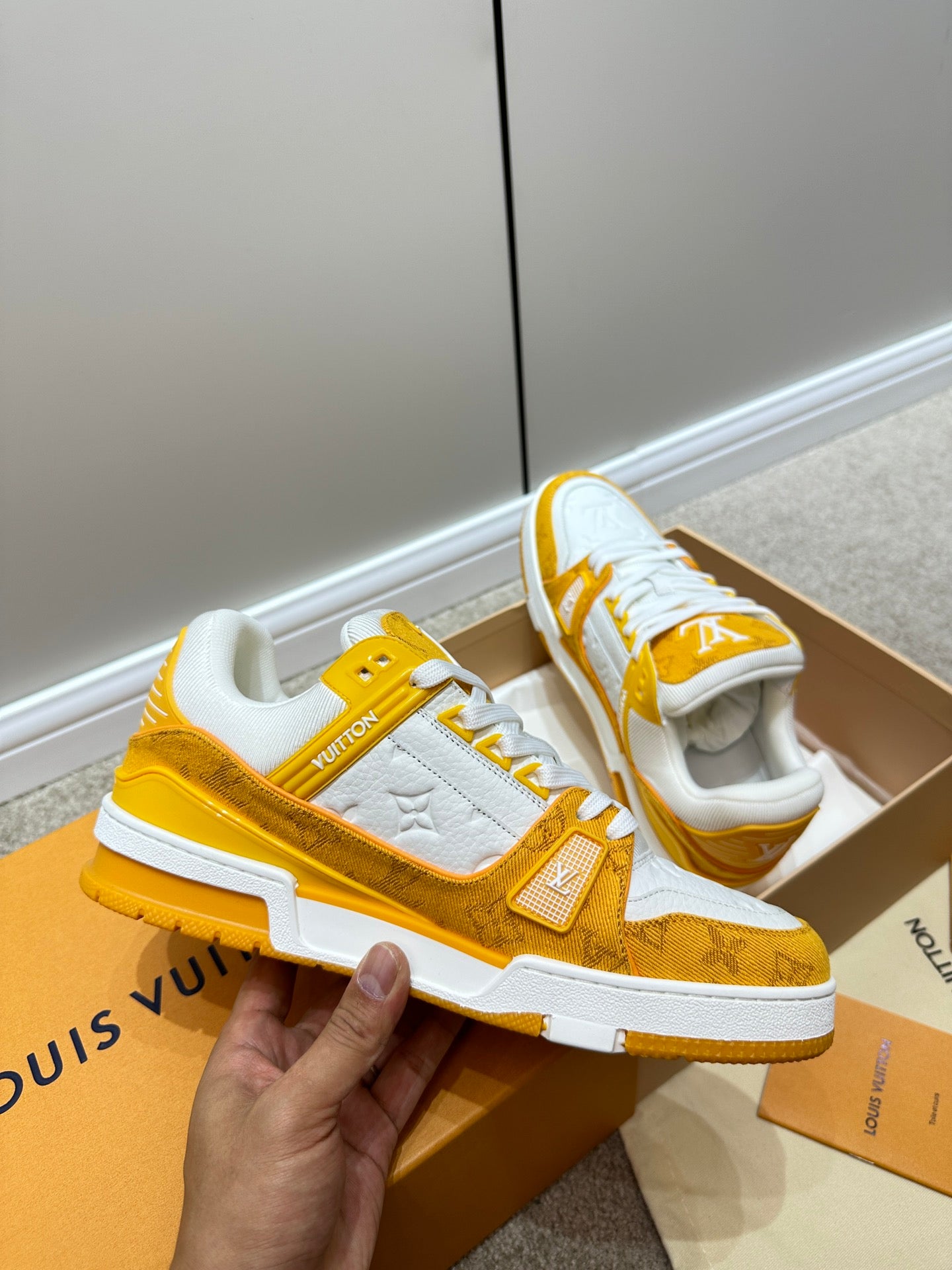 路L家-Trainer 運動鞋 白黃色