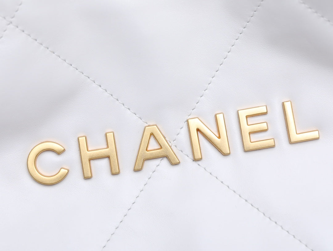小香家-Chanel 22號手袋 橫版 白金色