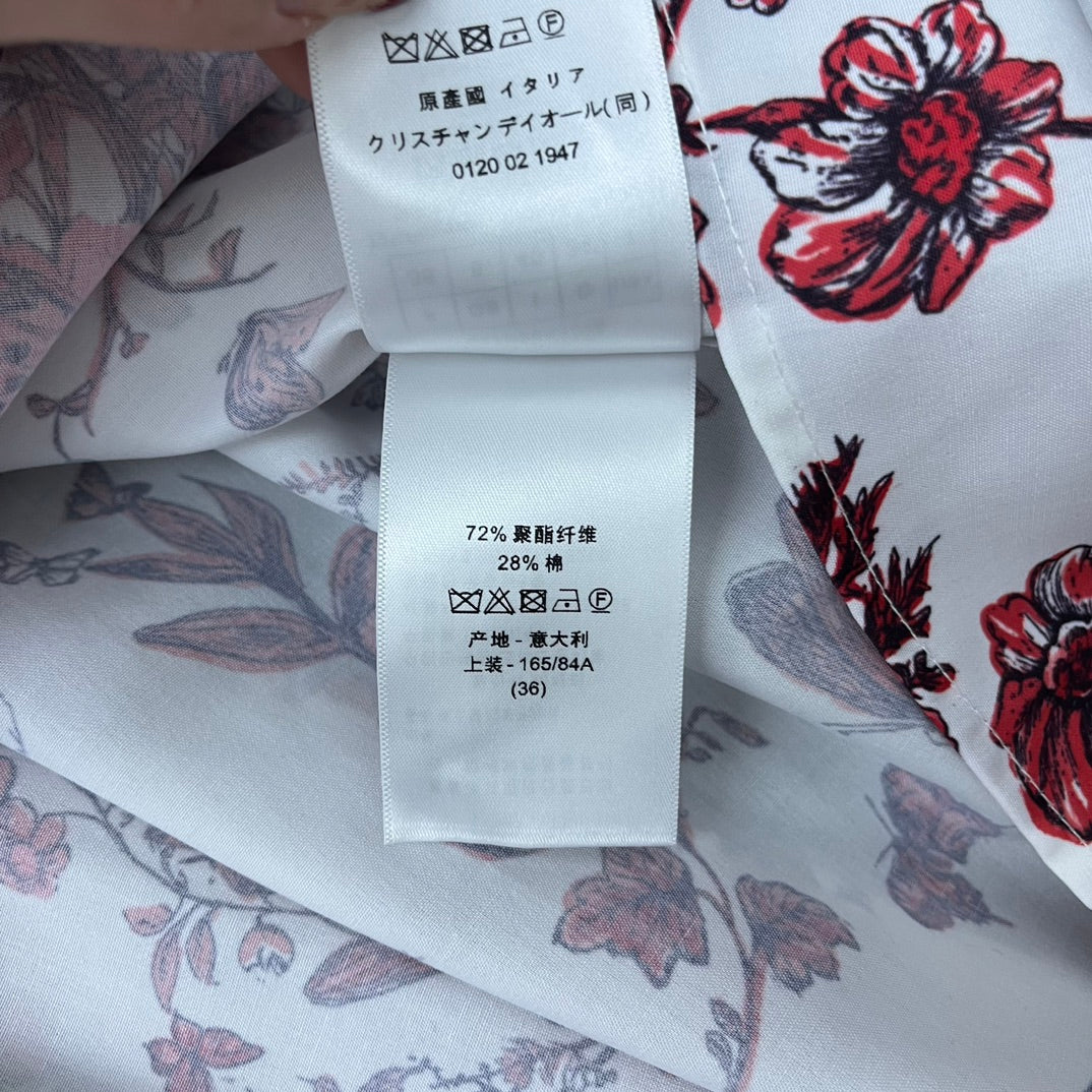 迪D家-2403 24新品上架 花卉蝴蝶腰帶連身裙