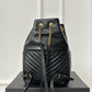 聖Y羅-Joe Backpack 絎縫雙肩包 黑色金扣 29CM