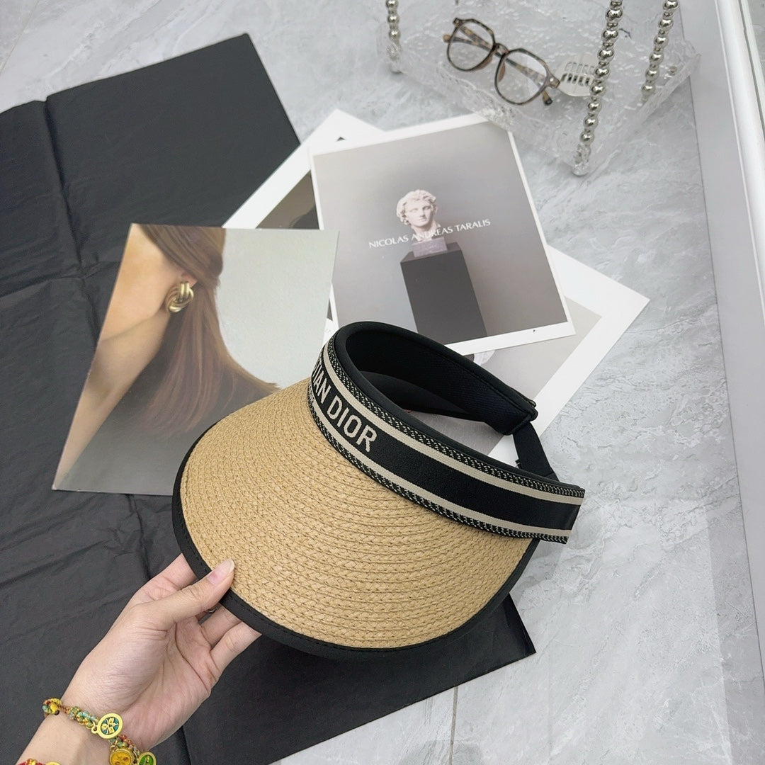 迪D家-空頂遮陽帽 米白