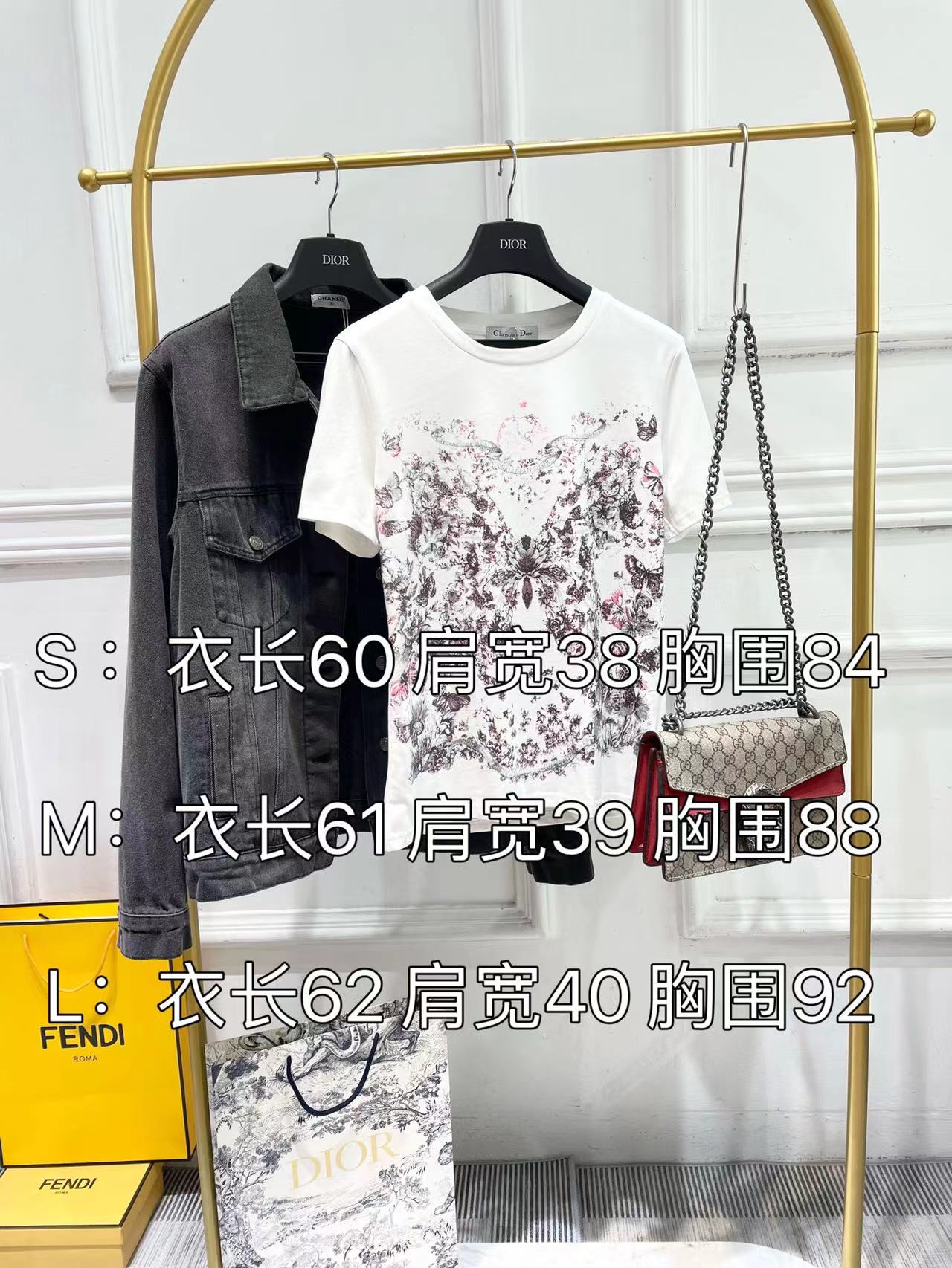 迪D家-2403 蝴蝶系列款印花蝴蝶短袖Tee