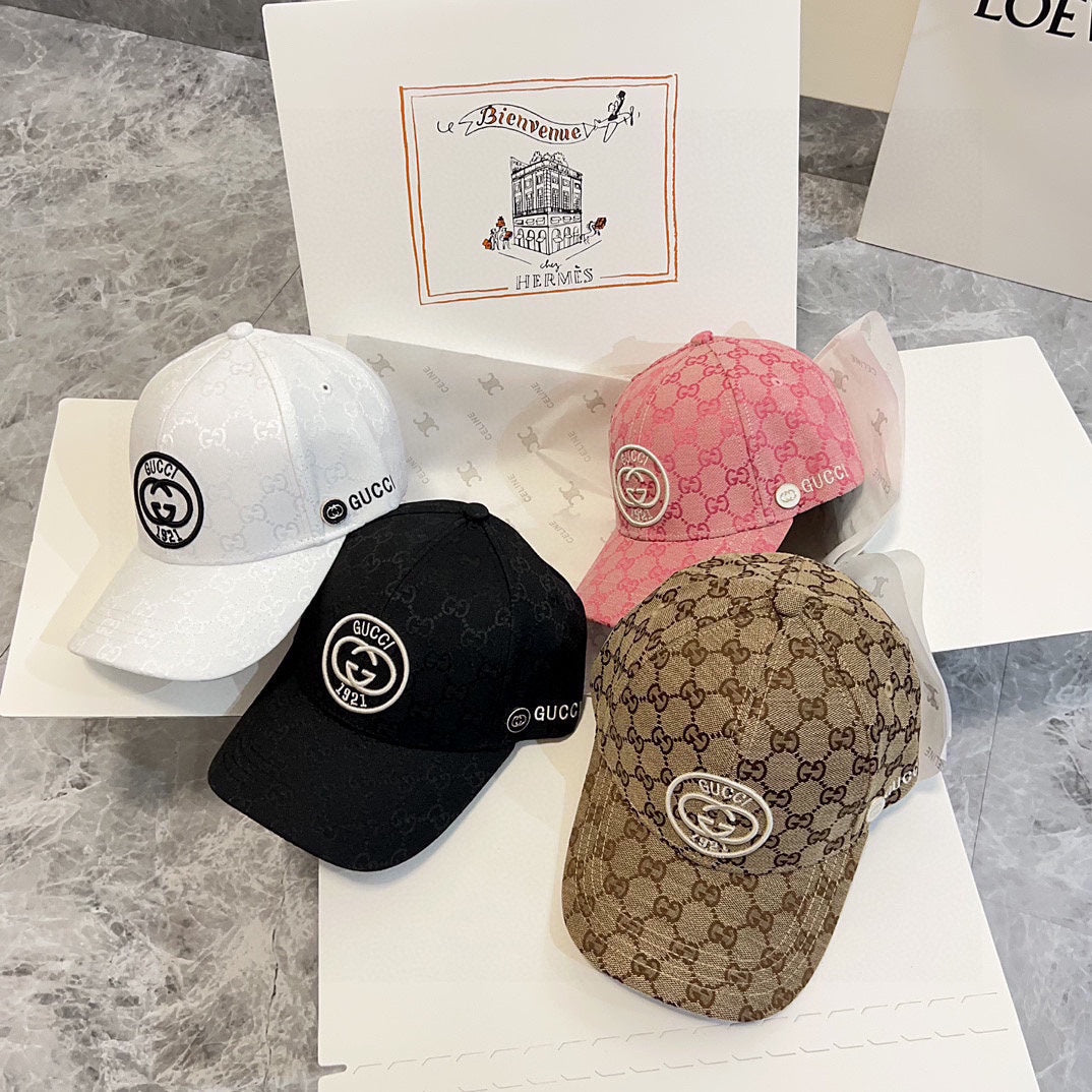 古G家-2024新款 重工刺繡Logo棒球帽 黑色