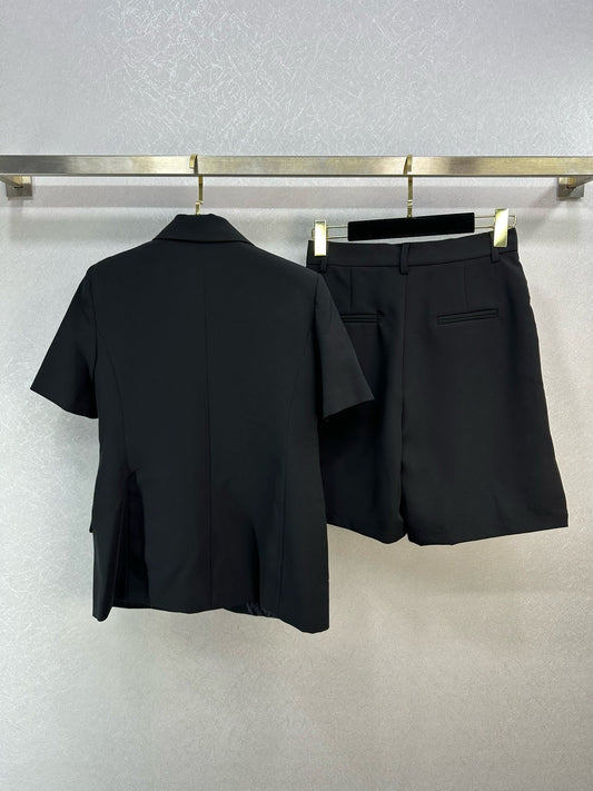 迪D家-2403 休閒西服套裝輕薄款 黑色