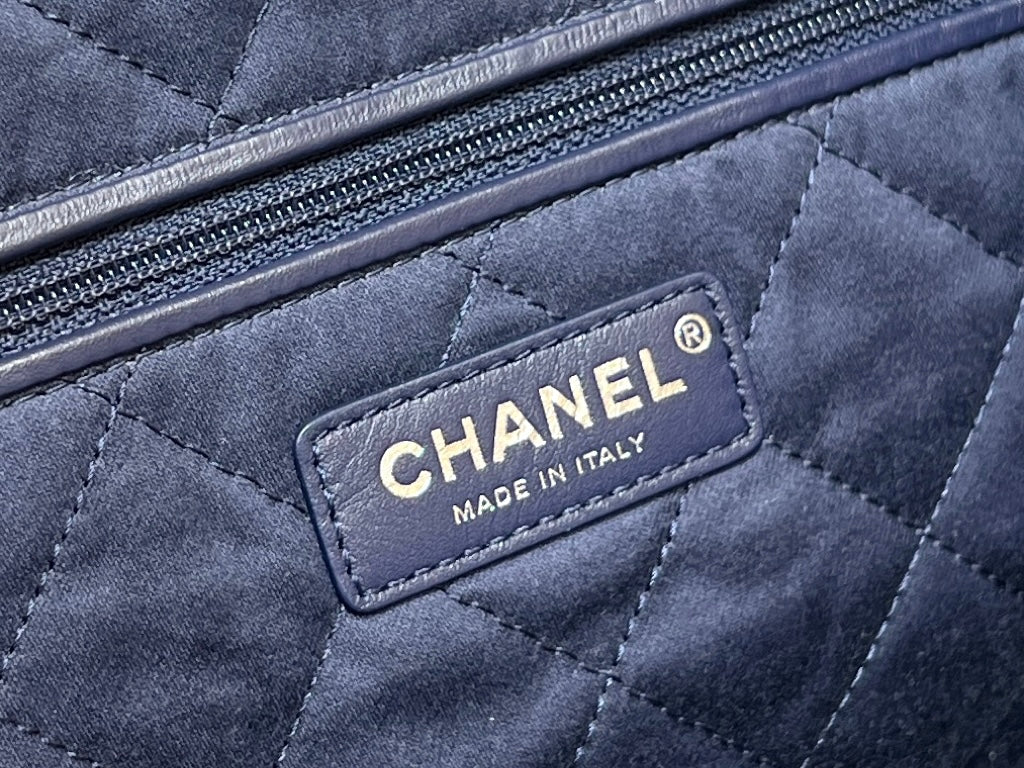 小香家-春夏新款 Chanel 22號手袋 菱格紋縫線牛仔布