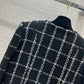 小香家-2403 24早春新品高級黑白格紋軟呢外套