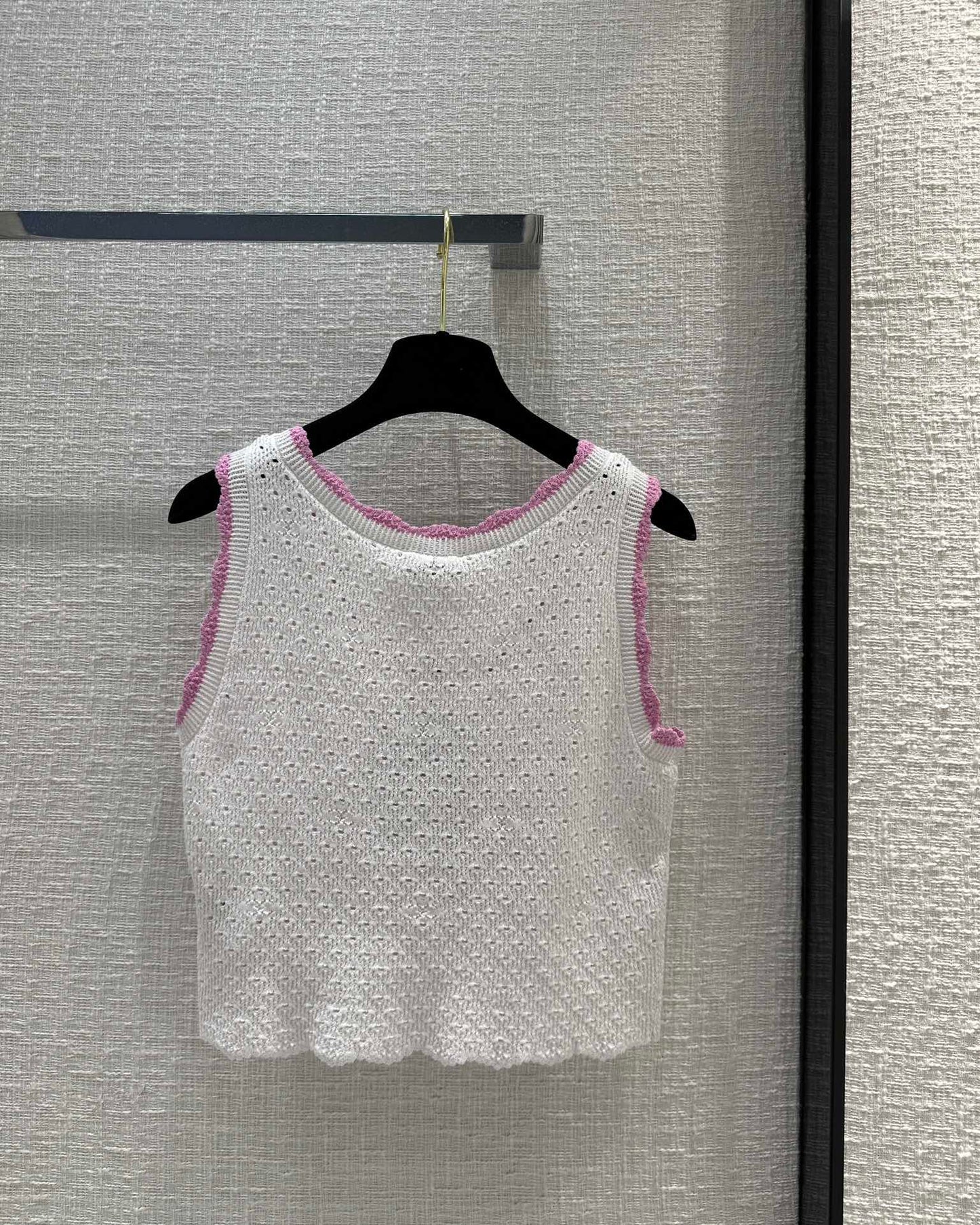 小香風-2403 24新品粉邊針織小背心