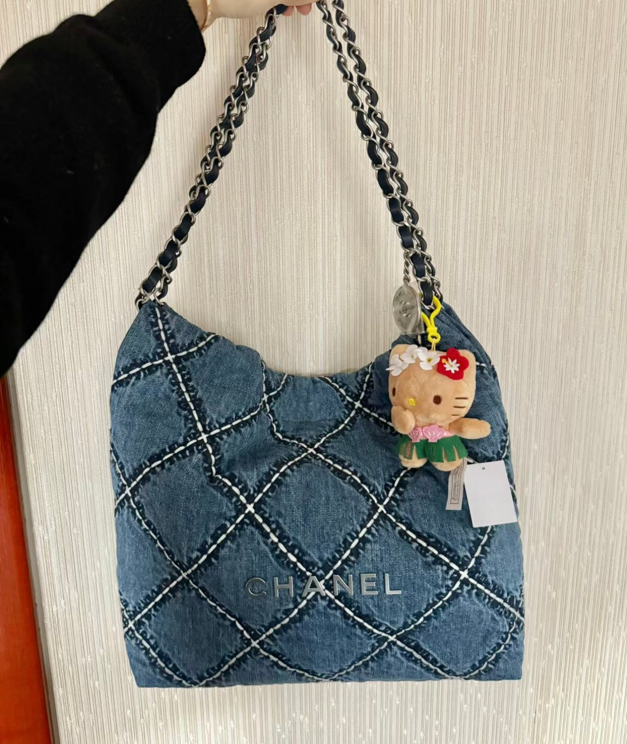 小香家-春夏新款 Chanel 22號手袋 菱格紋縫線牛仔布