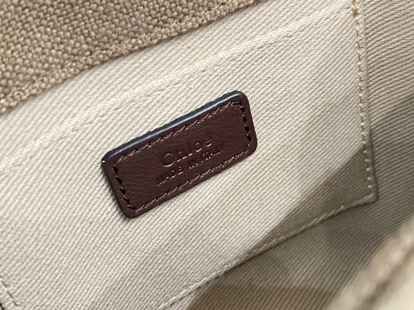 克羅C-2023年早春新款 Woody托特包 亞麻皮大軍綠色配褐色 Mini