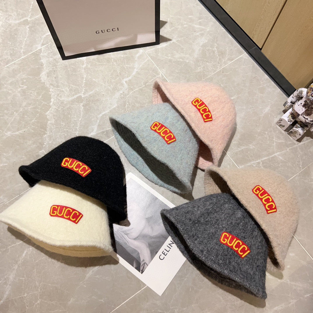 古G家-2023秋冬新款羊絨漁夫帽 黑色