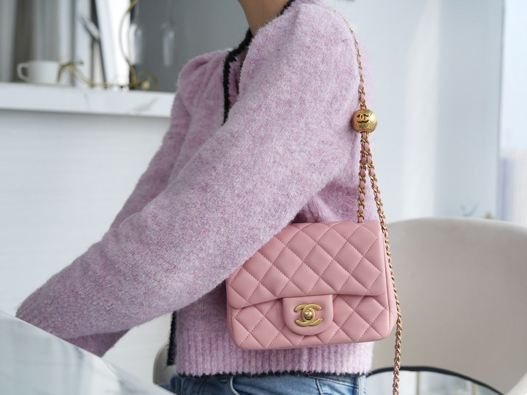 小香家_Chanel 23k 金球方胖子 粉色