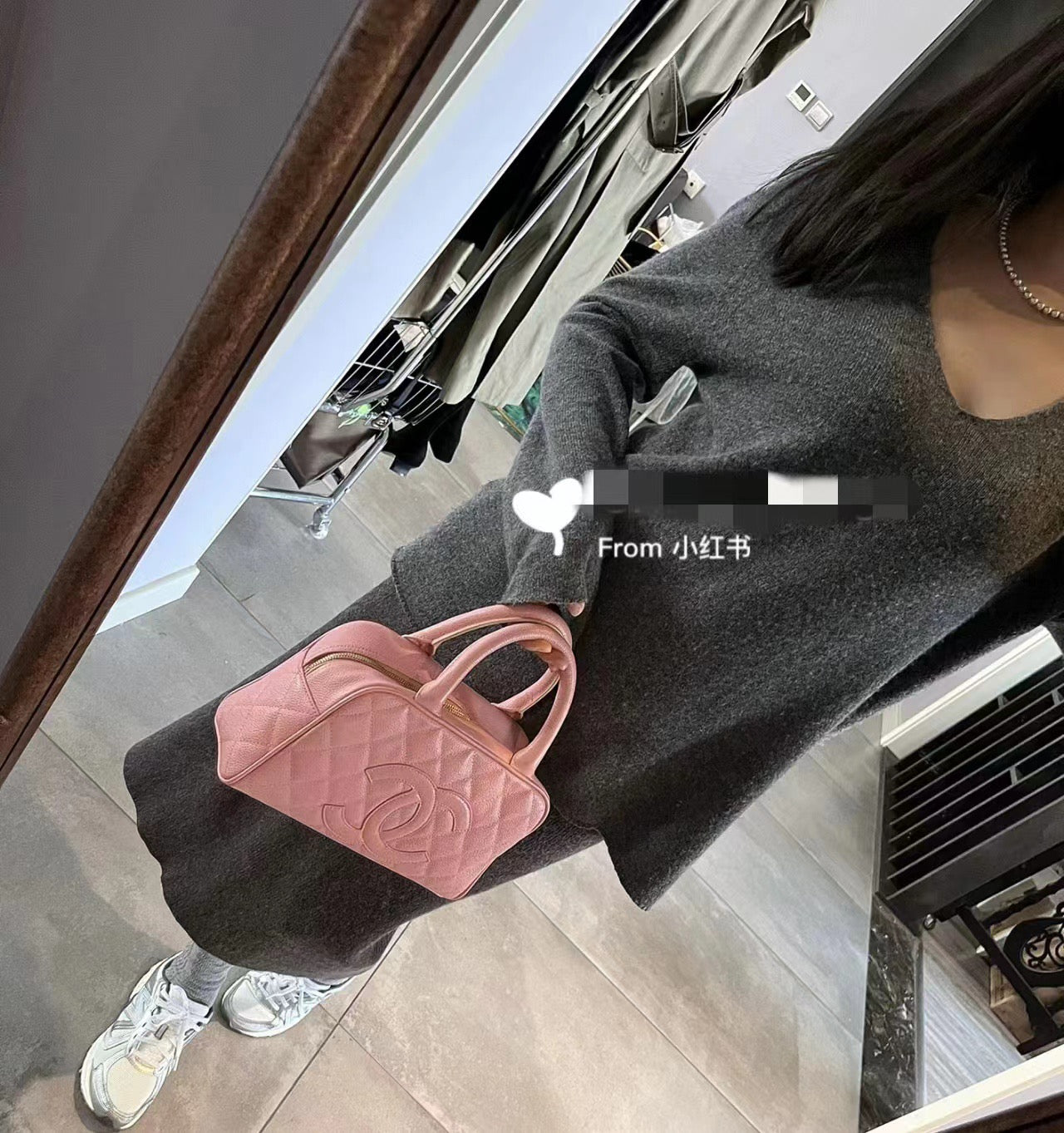 小香家-Chanel Vintage 中古保齡球包 粉色