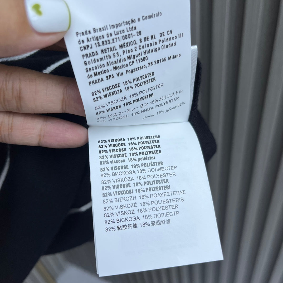 穆M家-2404 24新品上架圓領條紋短袖TEE 黑色