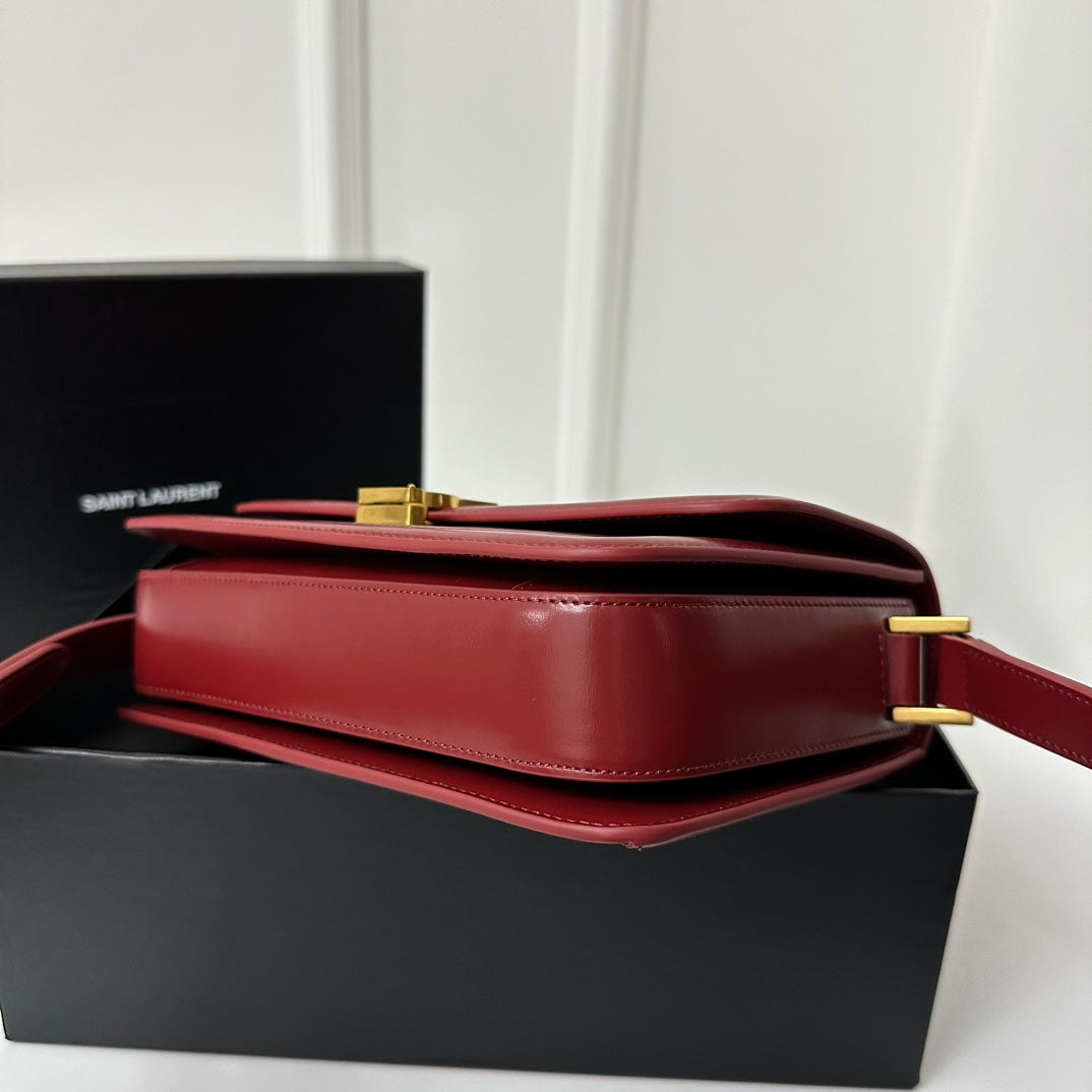 聖Y羅-BOX SAINT LAURENT 豆腐包 大號 酒紅色