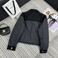 賽C家-2403 拼接黑色燈芯絨棉服外套