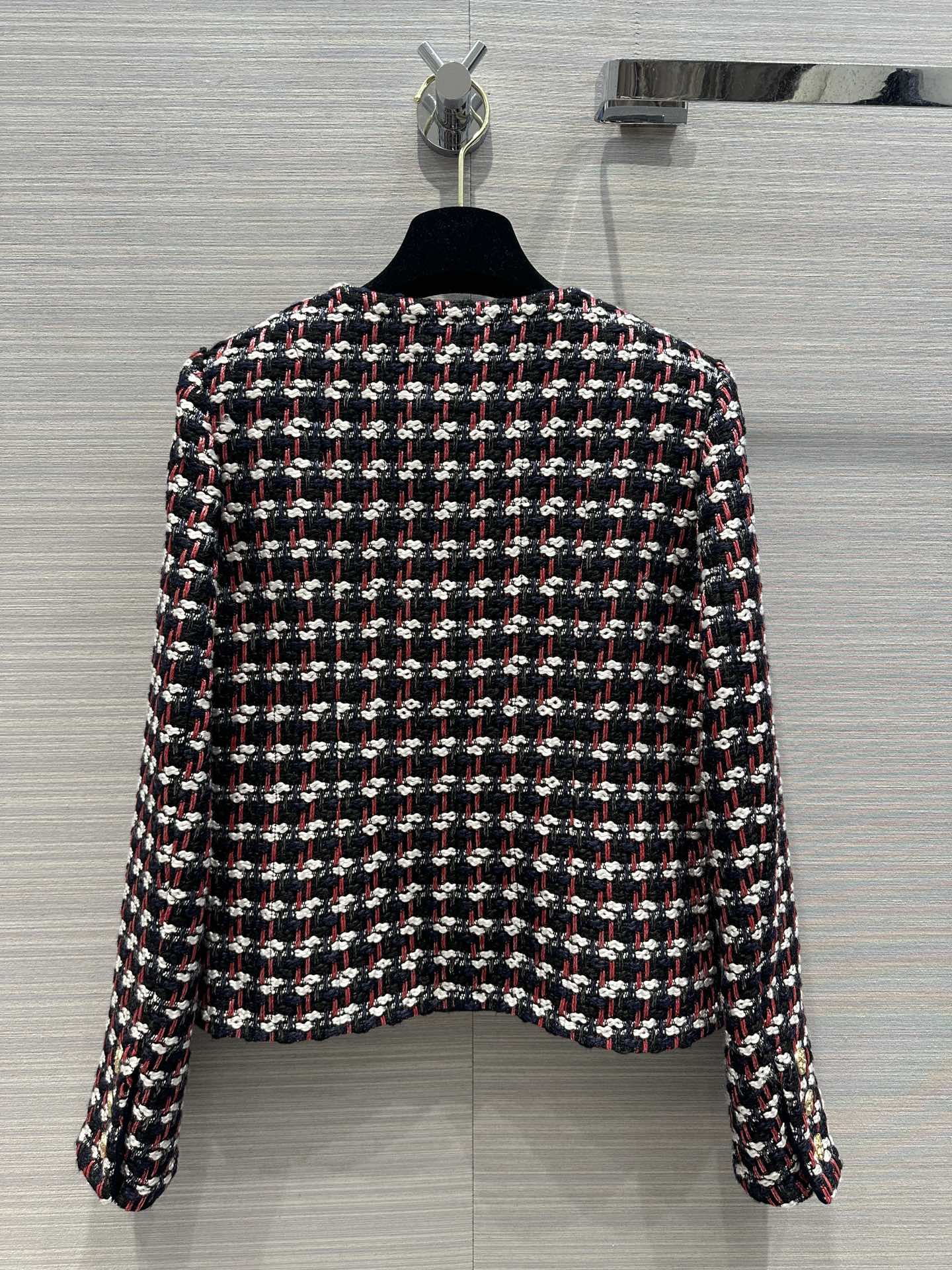 小香家-2403 24早春新品紅藍彩格紋彩紗短款小外套
