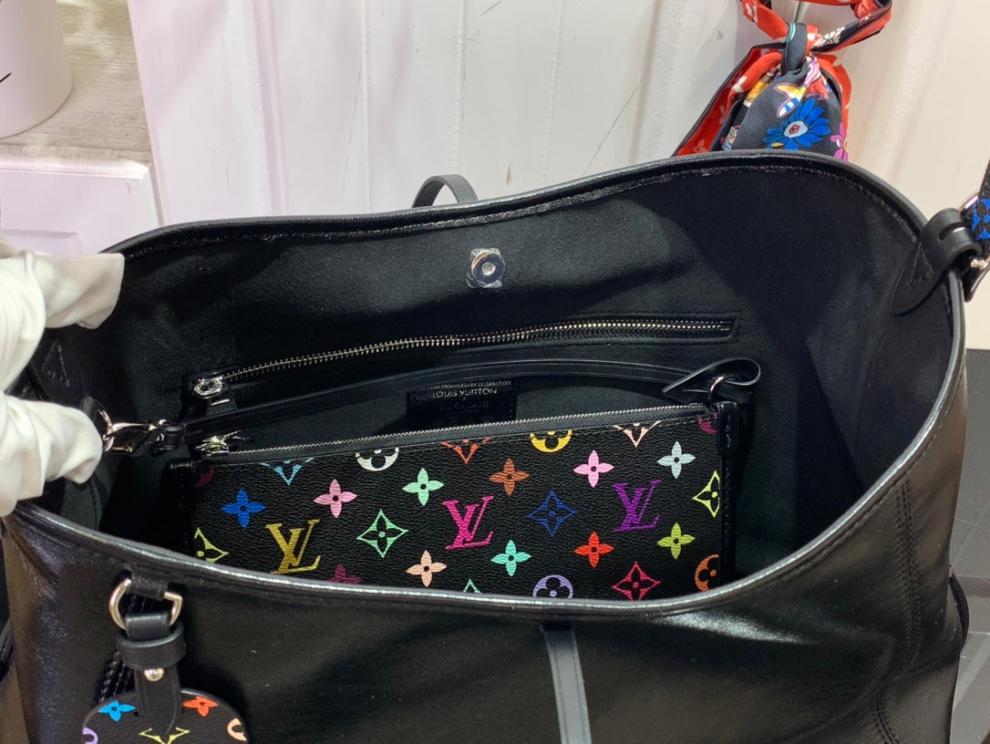 路L家-CARRYALL Dark 羊皮革中號手袋 黑色