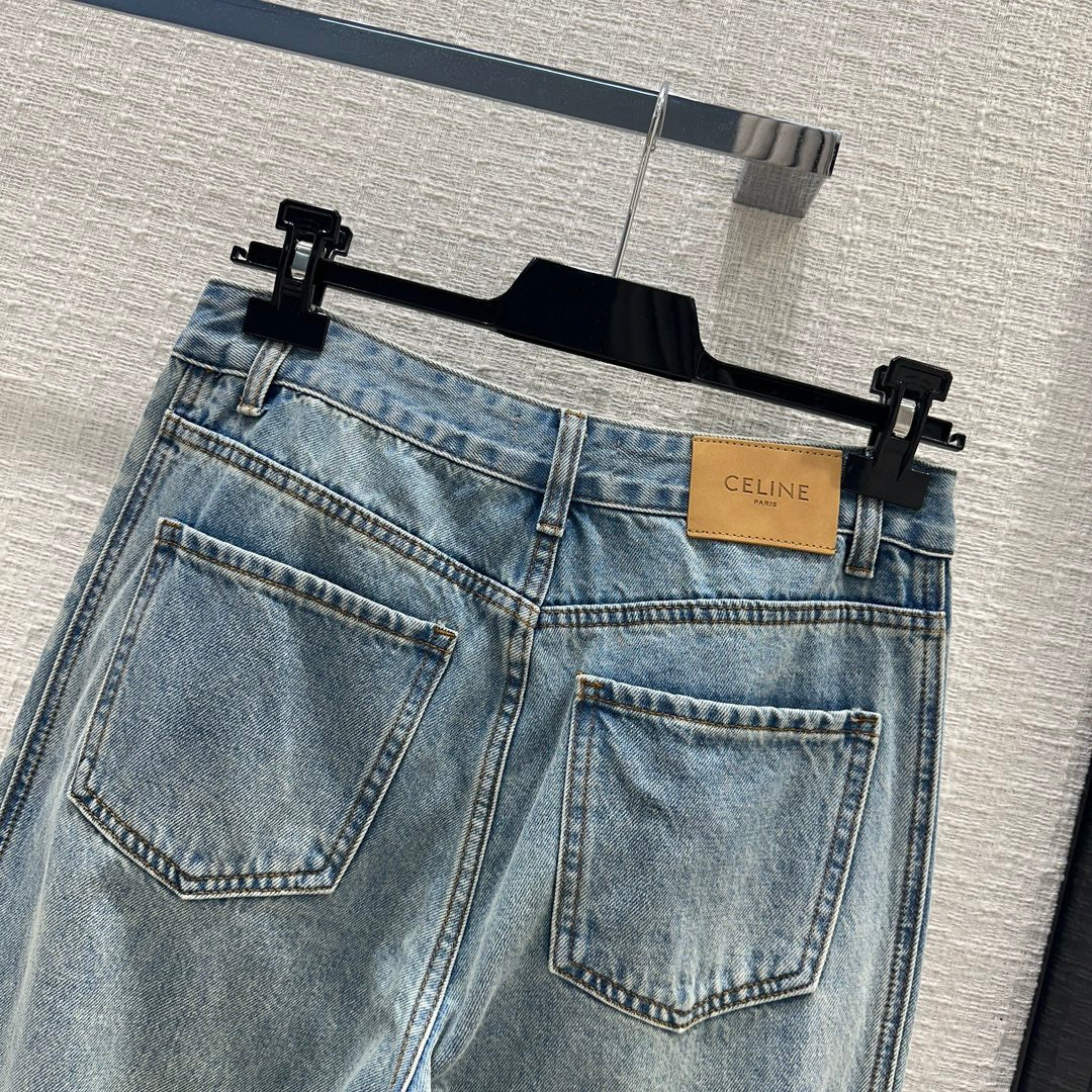 賽C家-2403 24早春新品側印直筒牛仔褲