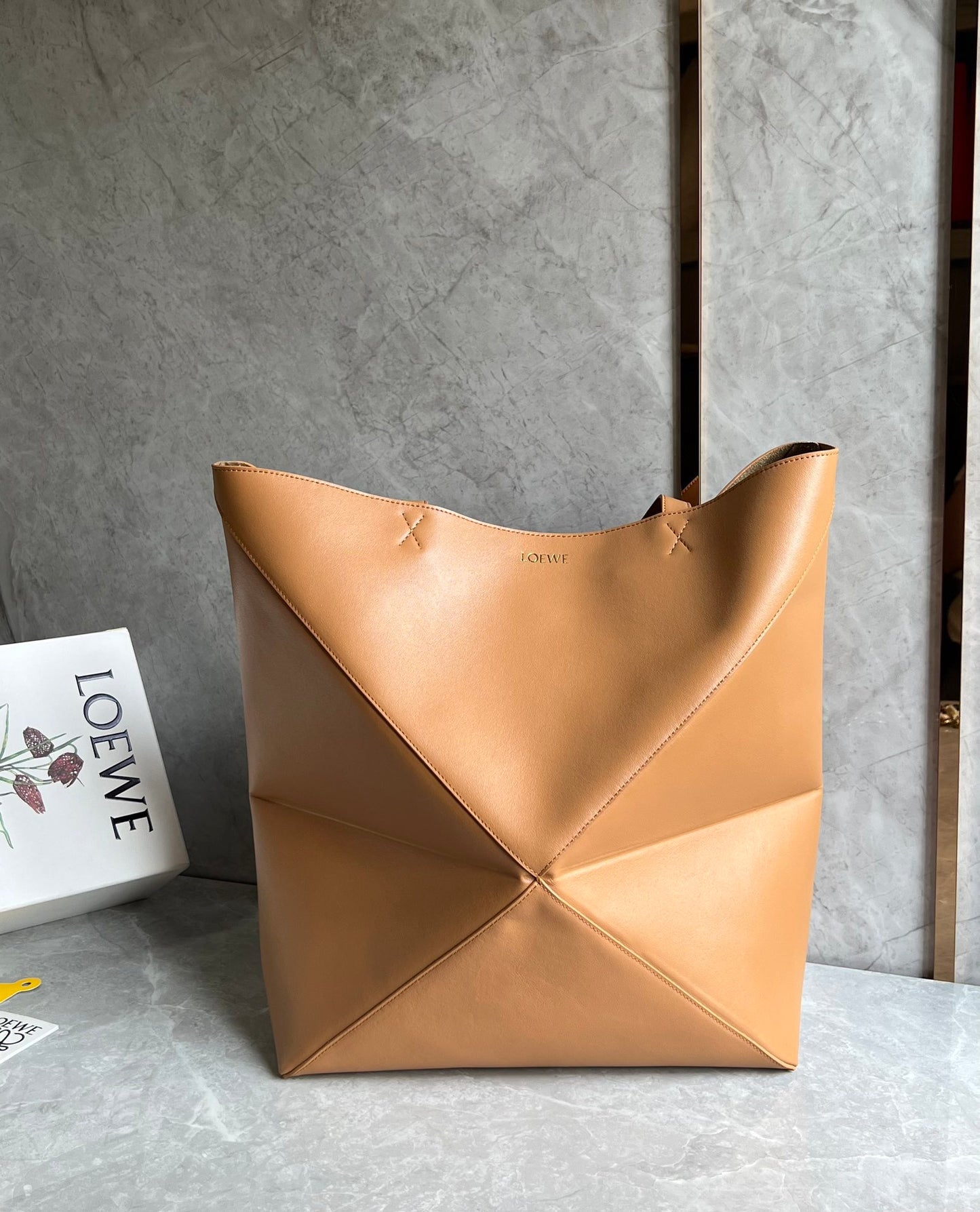 羅L威-puzzle fold 系列 可折疊托特包 卡其色 大號