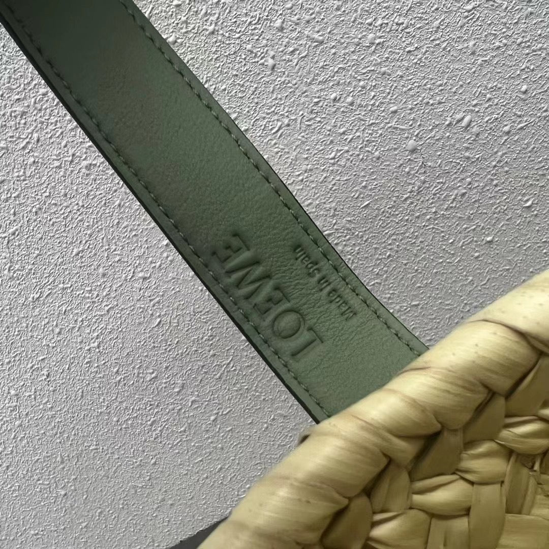 羅L威-草編包 40CM 大號 綠色