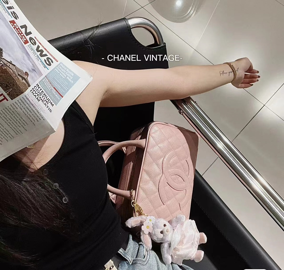 小香家-Chanel Vintage 中古保齡球包 粉色