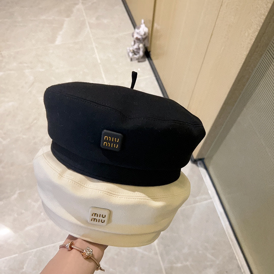 穆M家-2023新款簡約羊毛款貝雷帽 黑色